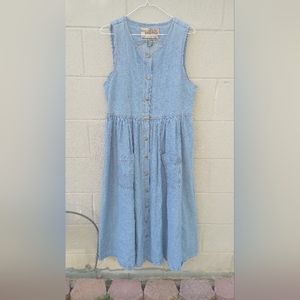 VTG full length denim snap button sz Med